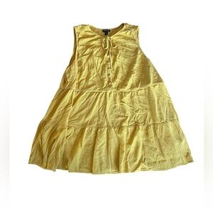 Torrid Womens Leny Tank Top Blouse Size 2 Solid Mustard Yellow Sleeveless Boho